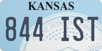 KS license plate 844IST