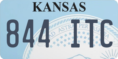 KS license plate 844ITC