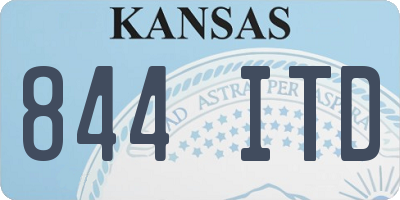 KS license plate 844ITD
