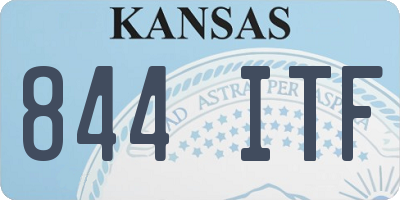 KS license plate 844ITF