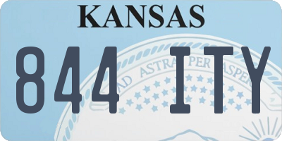 KS license plate 844ITY