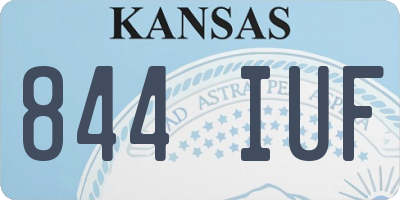KS license plate 844IUF