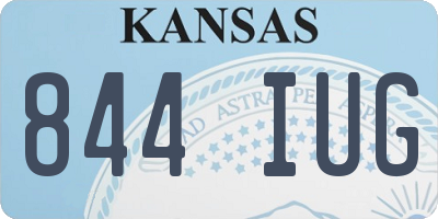 KS license plate 844IUG