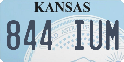 KS license plate 844IUM