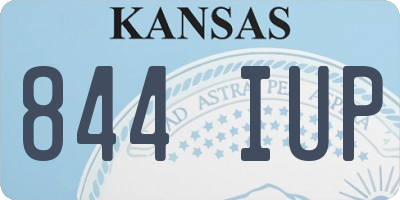 KS license plate 844IUP
