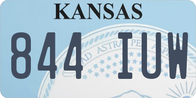 KS license plate 844IUW