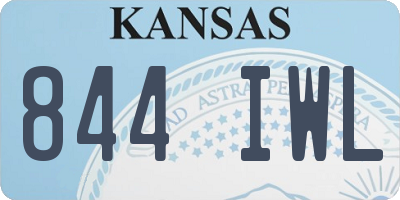 KS license plate 844IWL