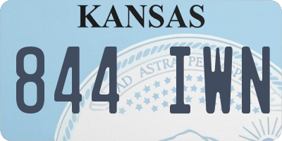 KS license plate 844IWN