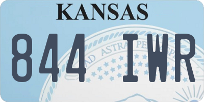 KS license plate 844IWR