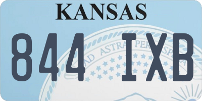 KS license plate 844IXB