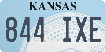 KS license plate 844IXE