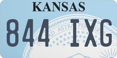 KS license plate 844IXG