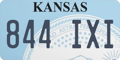 KS license plate 844IXI