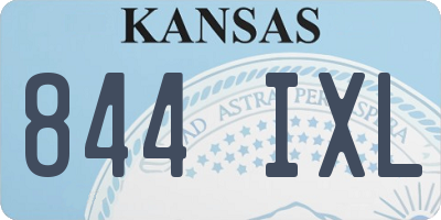 KS license plate 844IXL