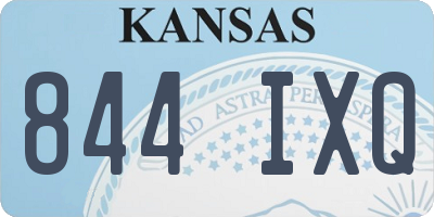 KS license plate 844IXQ