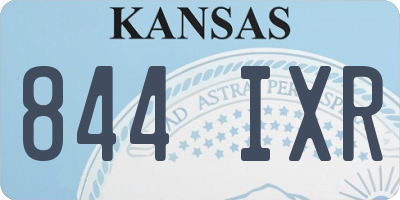 KS license plate 844IXR