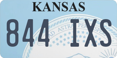 KS license plate 844IXS