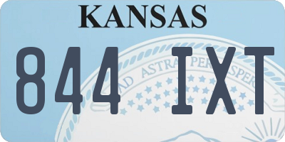 KS license plate 844IXT
