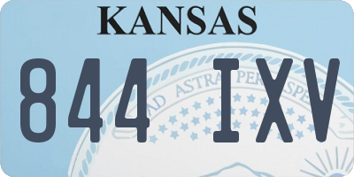 KS license plate 844IXV