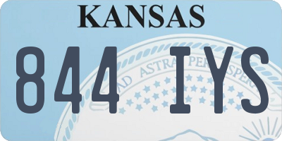 KS license plate 844IYS