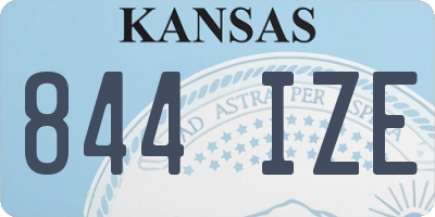 KS license plate 844IZE