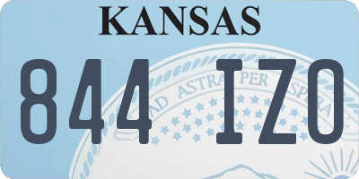 KS license plate 844IZO