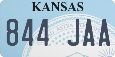 KS license plate 844JAA