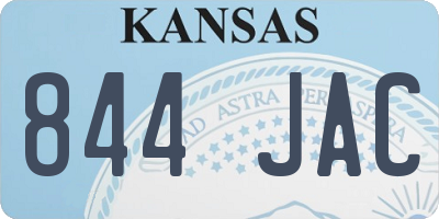 KS license plate 844JAC