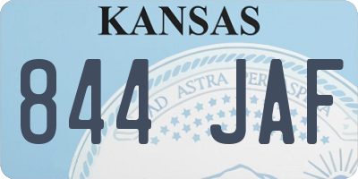 KS license plate 844JAF