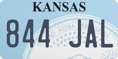 KS license plate 844JAL