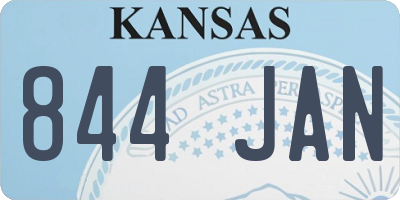 KS license plate 844JAN