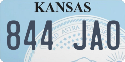 KS license plate 844JAO
