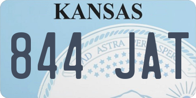 KS license plate 844JAT
