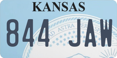 KS license plate 844JAW