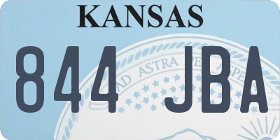 KS license plate 844JBA
