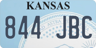 KS license plate 844JBC