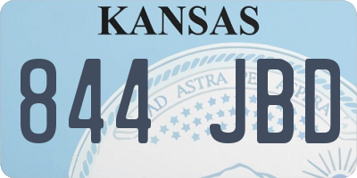 KS license plate 844JBD