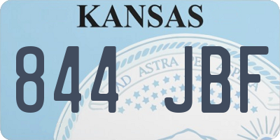KS license plate 844JBF