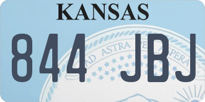 KS license plate 844JBJ