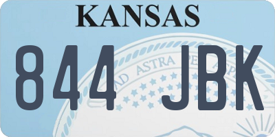 KS license plate 844JBK