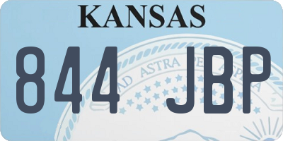 KS license plate 844JBP