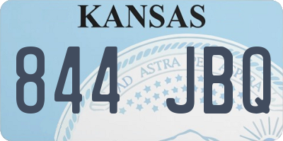 KS license plate 844JBQ