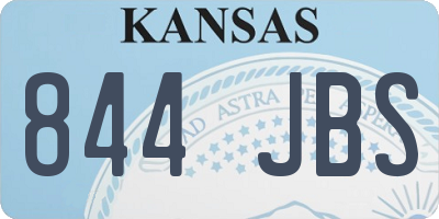 KS license plate 844JBS