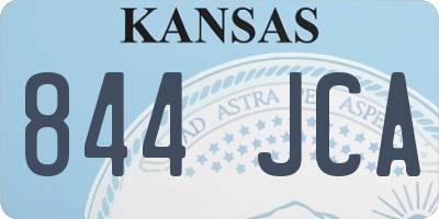 KS license plate 844JCA