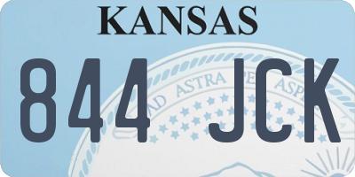KS license plate 844JCK