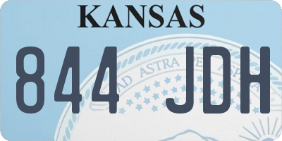 KS license plate 844JDH