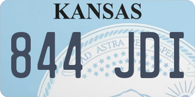 KS license plate 844JDI