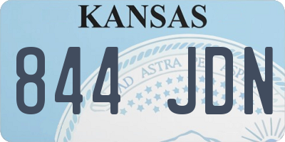 KS license plate 844JDN