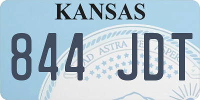 KS license plate 844JDT