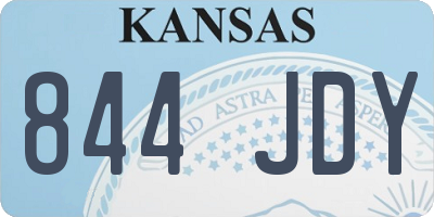KS license plate 844JDY
